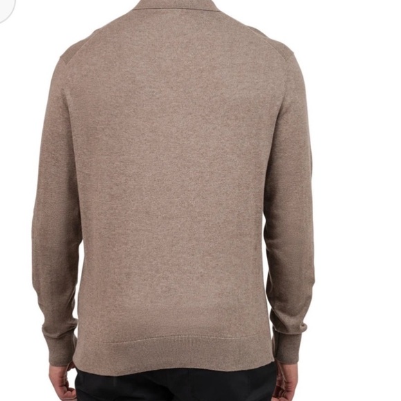 Tan Crewneck Sweater with Ribbed Cuffs - Picture 2 of 5